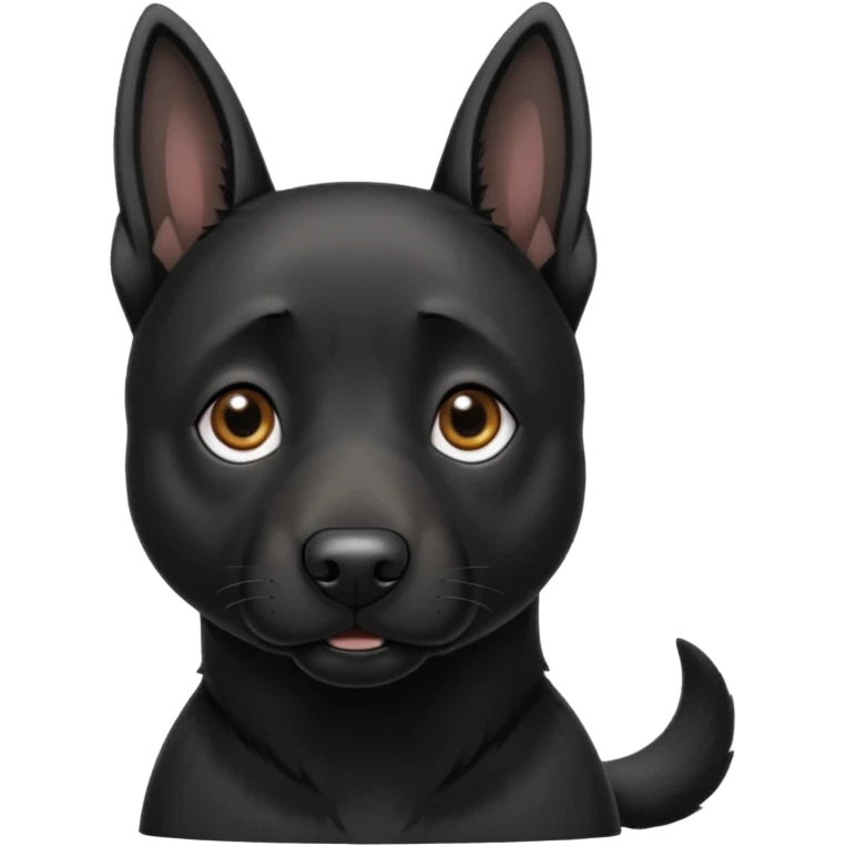 a cute black belgian malinois emoji