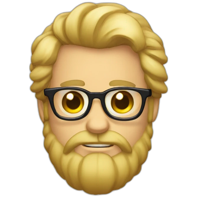 Big lebowsky blond round glasses chaotic beard long hair drink rhum emoji