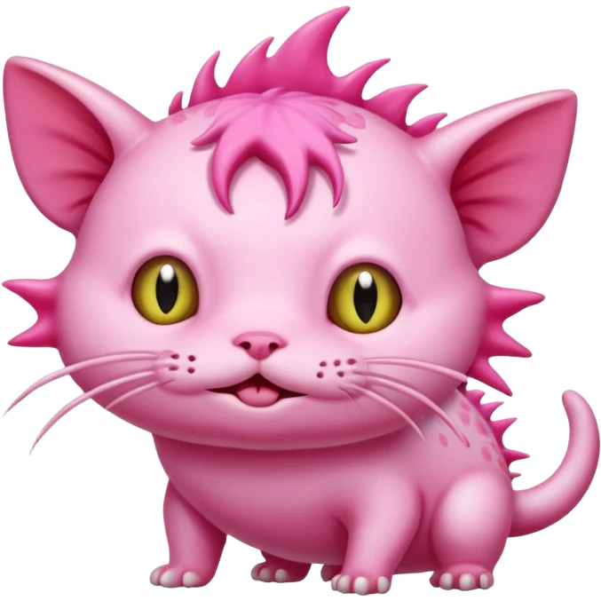 Cute cat and axolotl  emoji