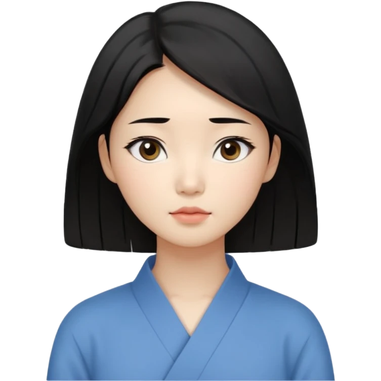 Korean woman, East Asian features, female human avatar,
soft thoughtful expression, calm mood, sensitive personality,
natural black hair, simple hairstyle,
neutral face, minimal makeup,long hair,
professional, clean, minimal style,
no cartoon, no fantasy, no costume emoji