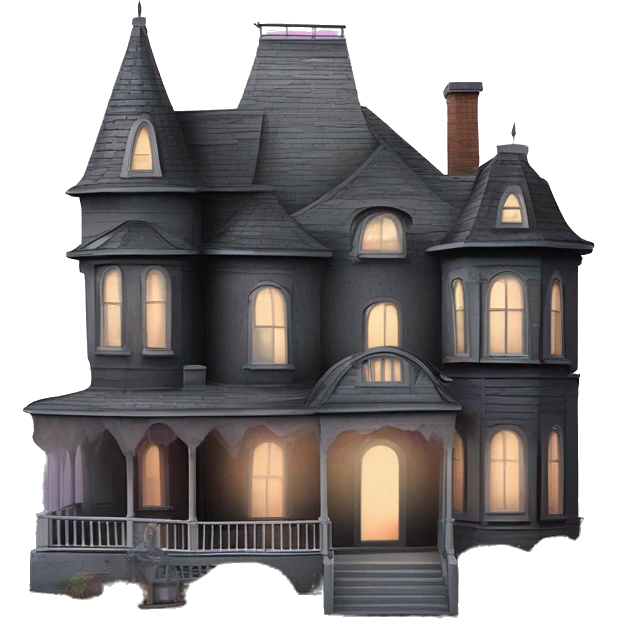 Barbie’s and Darth’s very dusty and old disturbing disgusting ghostly haunted horror dream house mansion with 7 gables and a wrap around porch  emoji
