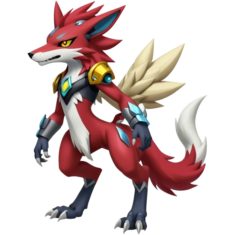  Cool Edgy Godly Digimon-Zoroark-Zeraora-Lycanroc-Medabot full body emoji