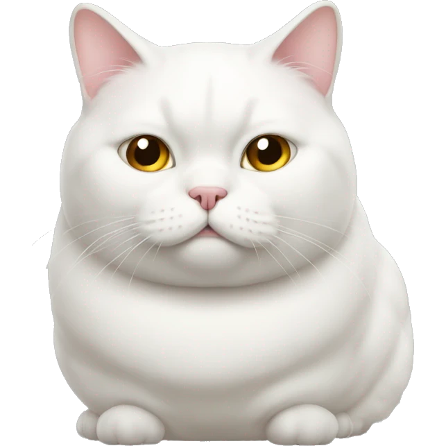 fat white cat extra fat emoji