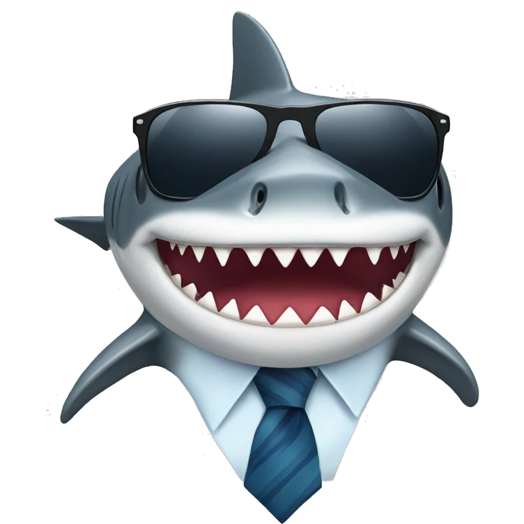 shark with sunglasses and a tie emoji