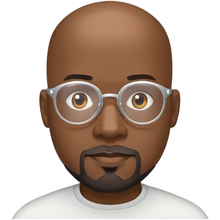 Bald Black male with white goatee and light glasses  emoji