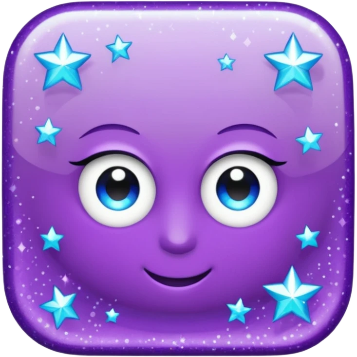 glitter purple and cian check emoji