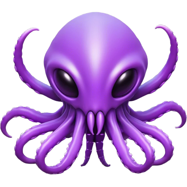 Clash of Clans aesthetic: Cinematic Playful Zerg Alien Emoji, rendered in a 3D vector-style similar to standard emojis with minimal shading and bold, simplified shapes. A compact, isometric, otherworldly creature with insectoid, organic details and subtle, eerie tentacles, softly glowing with a sinister alien charm. Simplified yet unmistakably iconic, highly detailed and consistent, glowing with a soft, spectral radiance and high shine. Stylized with a touch of bio-engineered mischief and a soft glowing outline, capturing the essence of a fearsome extraterrestrial menace with a playful twist! emoji