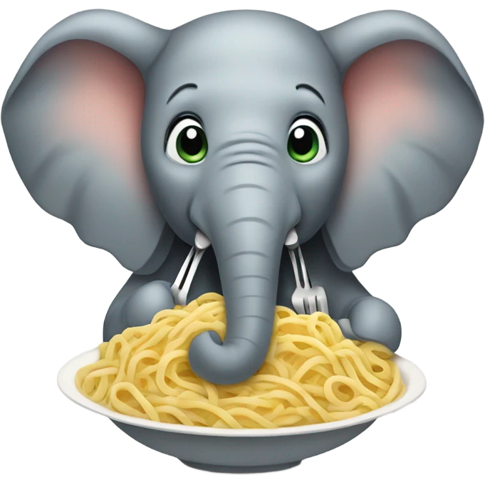 Elephant eating pasta emoji