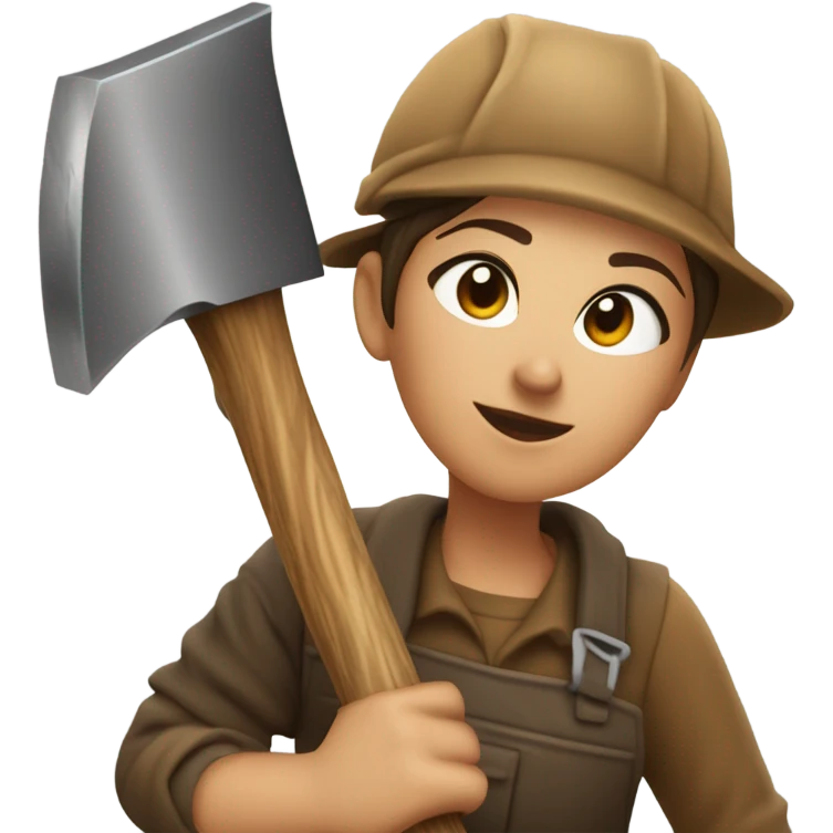 My wife chopping wood emoji