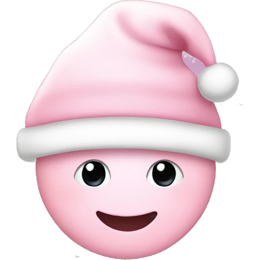 Light pink Santa hat with sparkly snowflakes  emoji