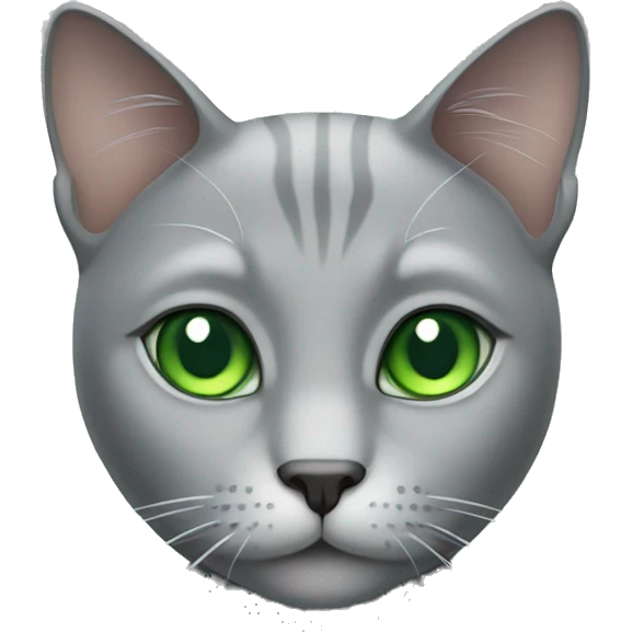Gray cat with green eyes  emoji