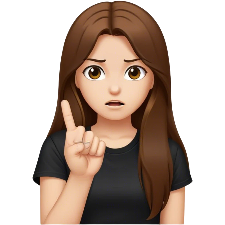 Girl sticking up middle finger emoji