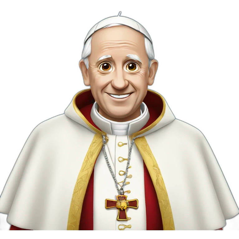 Pope Francis with his coat emoji