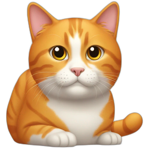 Chonky orange cat with white spot emoji