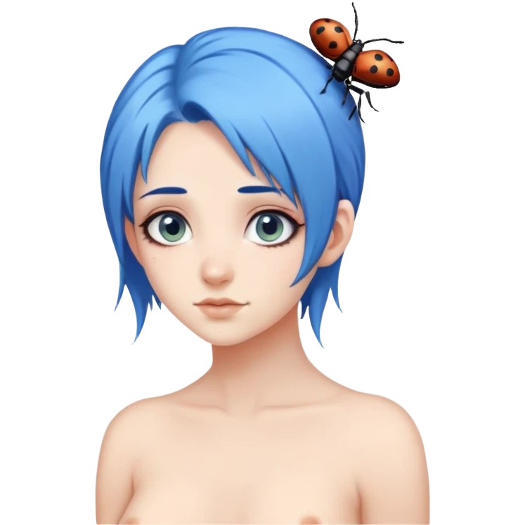 Talent blue hair nude girl with bug tits  emoji