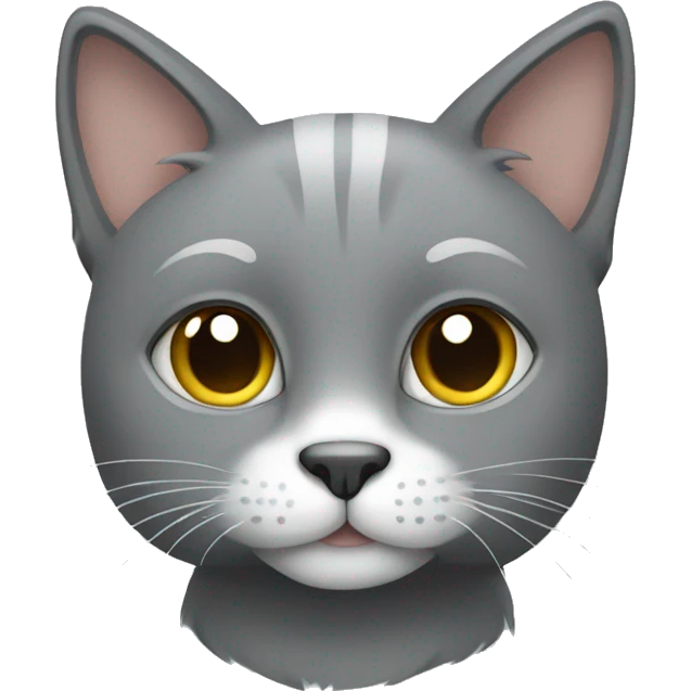 grey cat with white paws emoji