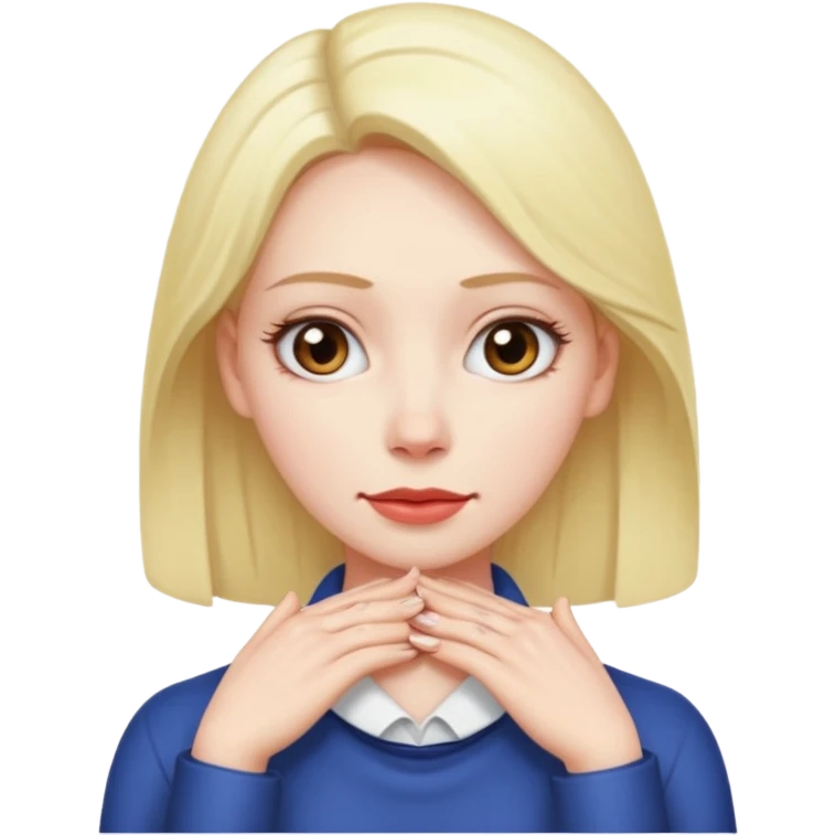 woman with hands on around her neck rolling eyes emoji