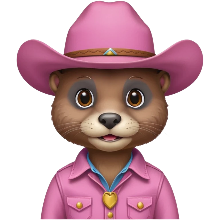 pink cowboy otter emoji