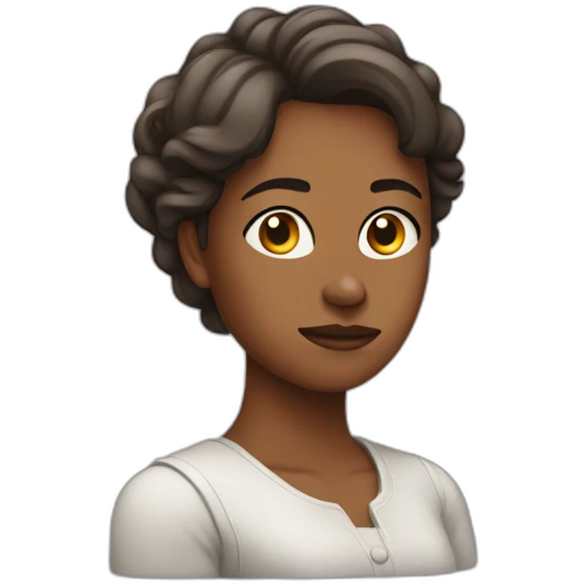 Serious woman side angel emoji