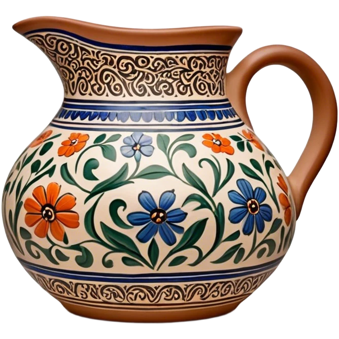 Cinematic Realistic image of a piece of Bolesławiec pottery, rendered with intricate, hand-painted designs and detailed textures, set against a softly illuminated backdrop that highlights its artisanal beauty emoji