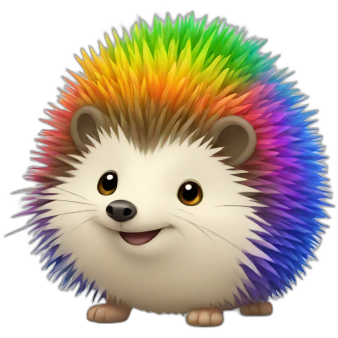 Hedgehog-rainbow emoji