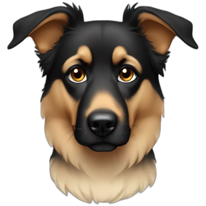 Black and fawn dog Shepherd sad tear emoji