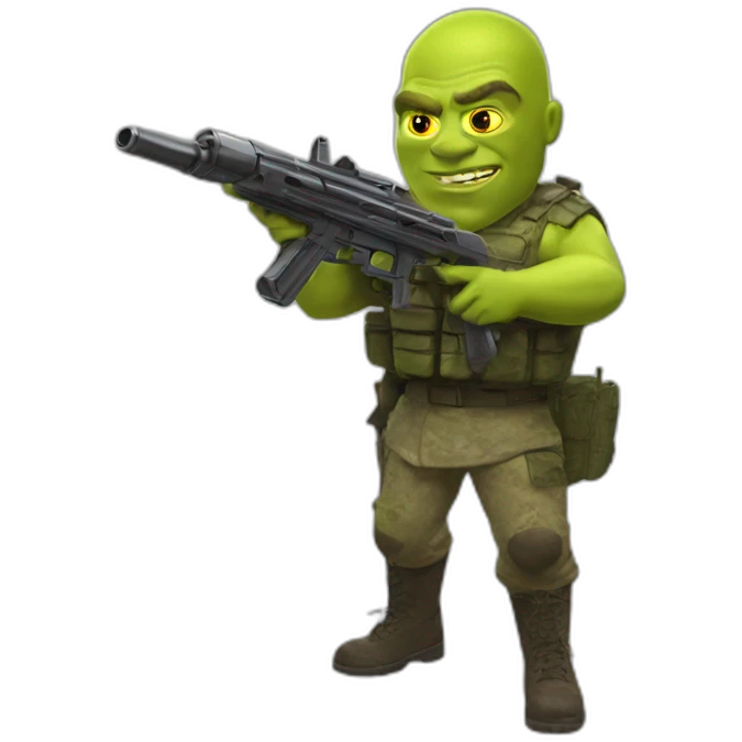 ukrainian solider shrek laser gun emoji