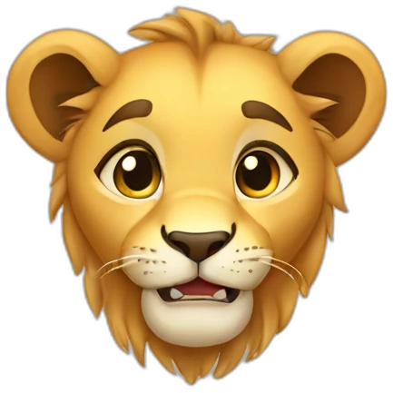 The lion cub is crying emoji