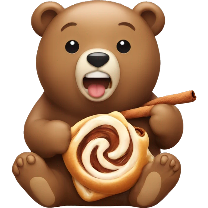 bear eating a cinnamon roll emoji