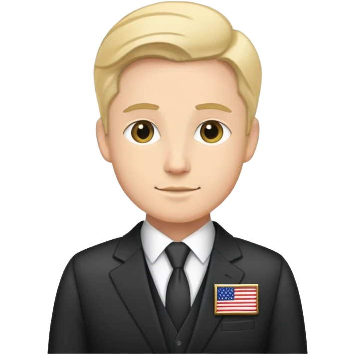 A diplomat in a formal suit with a briefcase and flag pin on lapel emoji