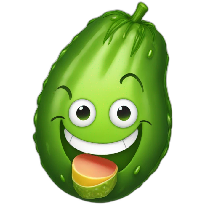 smiley eating pickle  emoji
