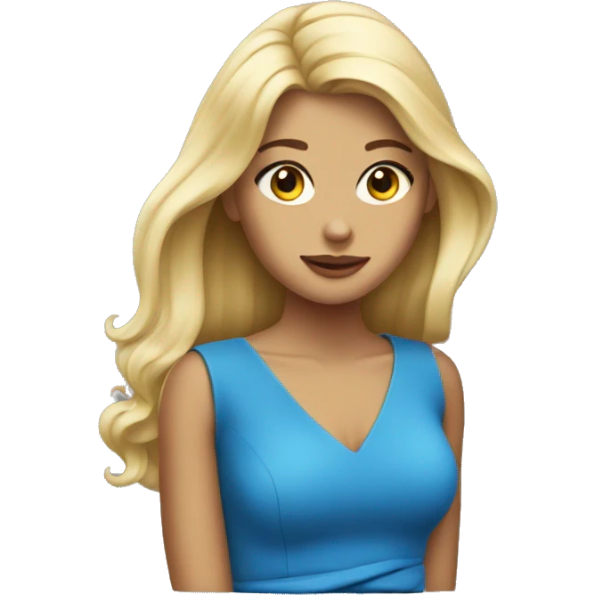 Blondie girl with blue dress emoji