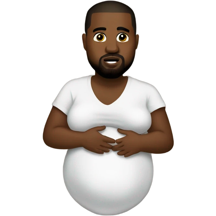 kanye west pregnant belly emoji