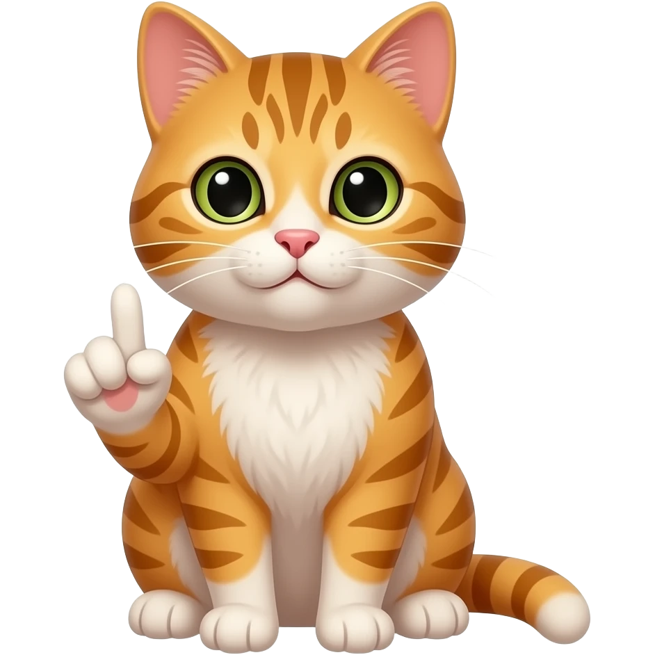 make me a sticker where a cat is showing middle finger emoji