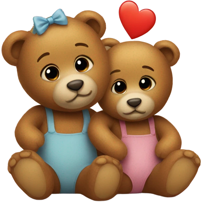 two teddy bears in love emoji