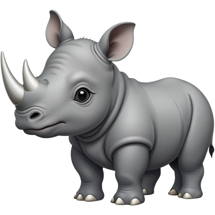 cinematic-noble-baby rhinoceros-portrait-emoji,slate grey hide -poised-and-regal,-with-a-massive,-powerful-build-and-a-thick,-deep-set-soulful-piercing-eyes,-simplified-yet-sharp-and-sophisticated-features,-highly-detailed, large black eyes emoji