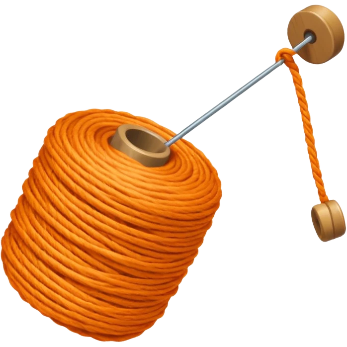 orange yarn on a bobbin emoji
