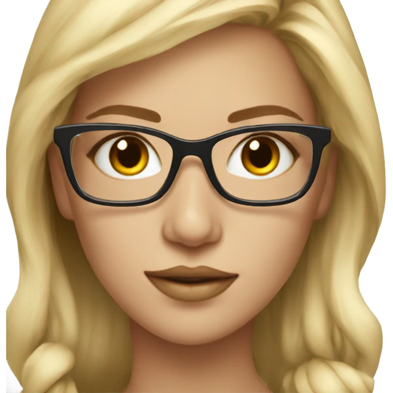 blonde beauty portrait close-up wearing glasses emoji