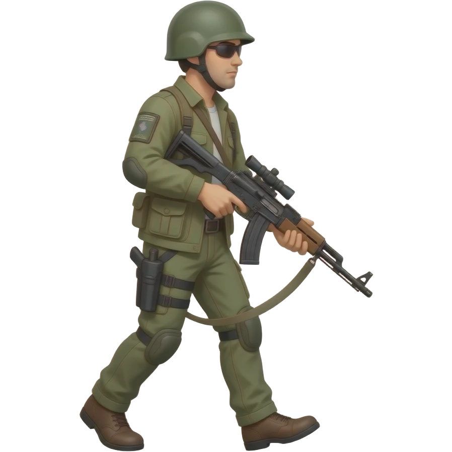 Walk with rifle emoji