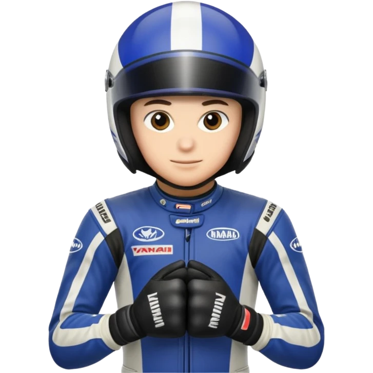yamaha motorcycle racer with full face helmet emoji