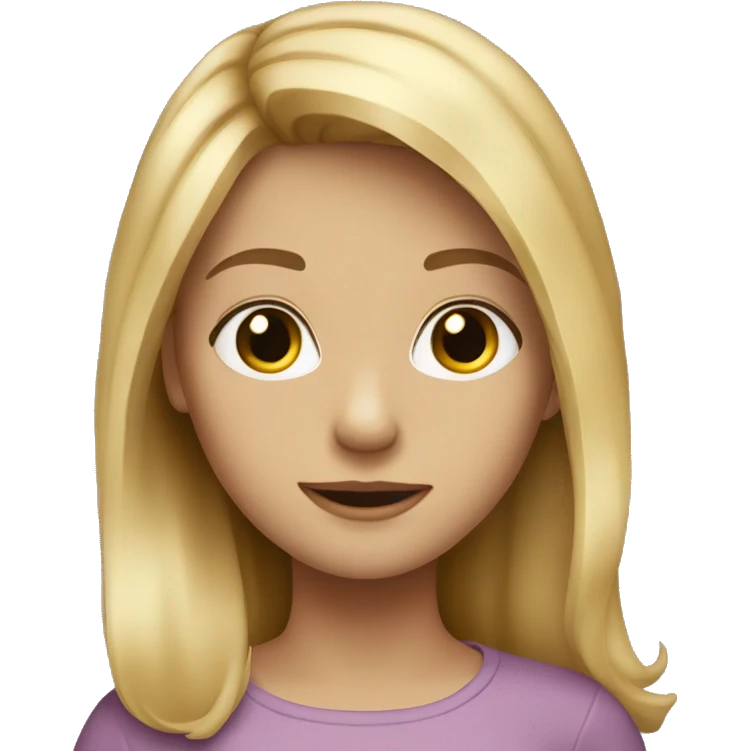 girl long blond hair hazel ey emoji
