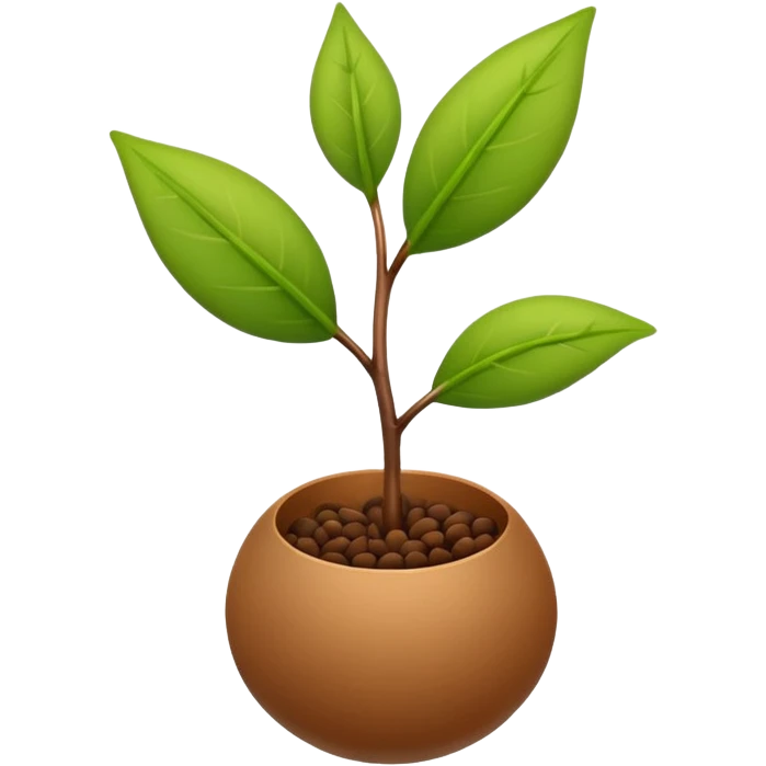 ein kleiner samenkorn, aus dem ein grüner zweig wächst emoji