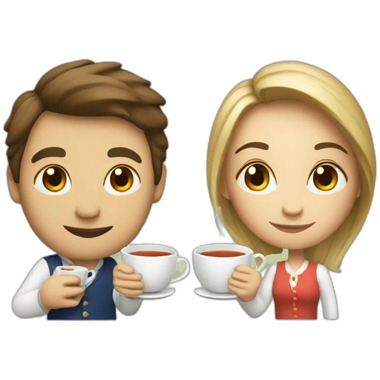 british couple drink tea emoji
