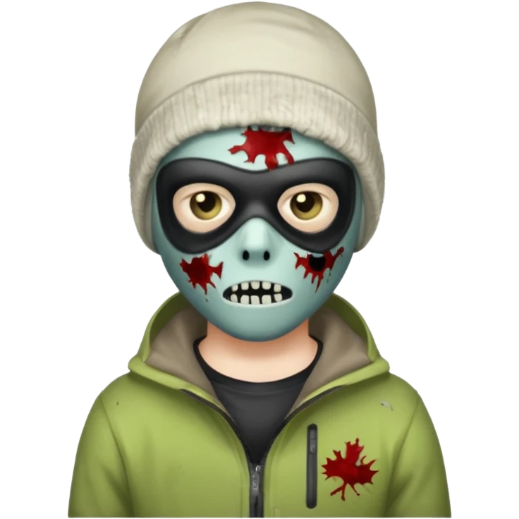 make a, zombie, boy with a ski mask emoji