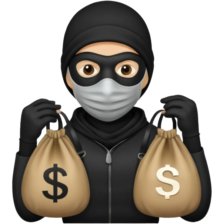 A robber with a money bag emoji