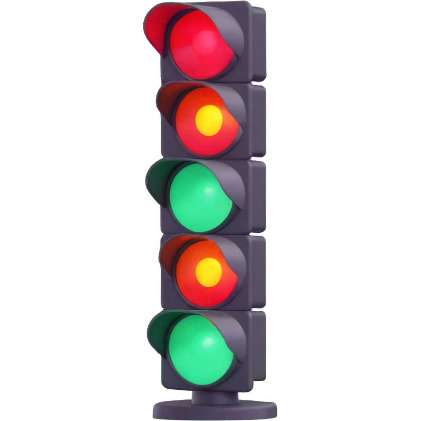 red traffic light, close-up emoji