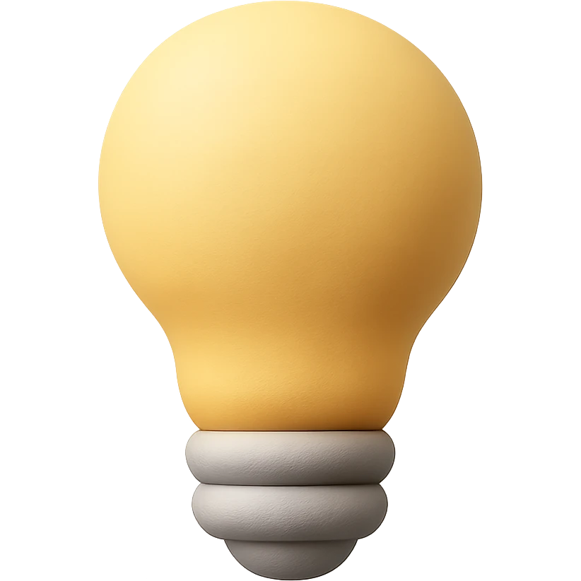 A light bulb with soft curves and gentle contours emoji