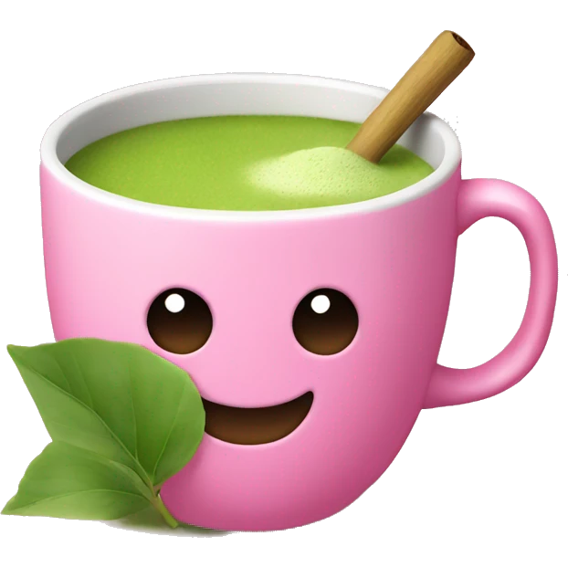 Matcha in a pink mug emoji