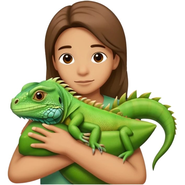 person hugging an iguana emoji