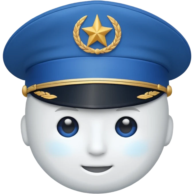 white captain hat with blue circle closeup alone emoji